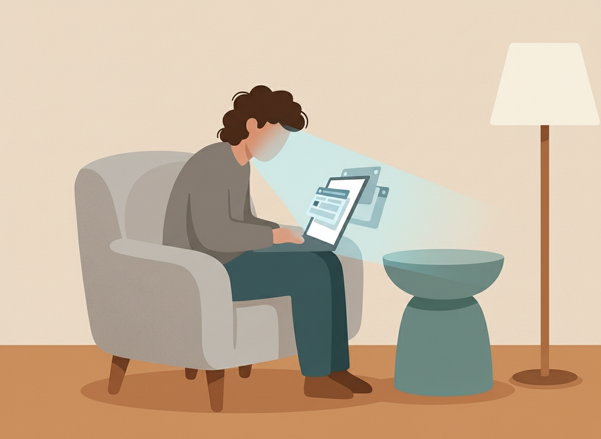 Person scrolling through experiences on their phone